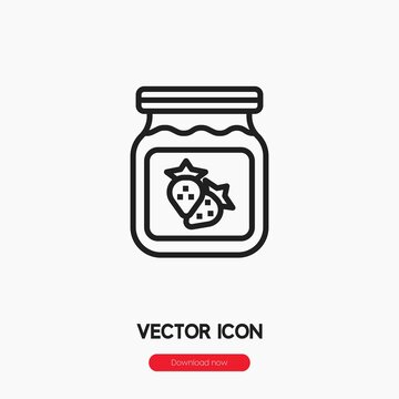 strawberry jam icon vector sign symbol