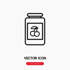 cherry jam icon vector sign symbol