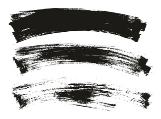 Flat Paint Brush Thin Long Curved Background High Detail Abstract Vector Background Set 