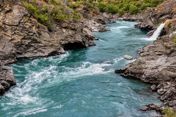 Roaring Meg River located near to Queenstown in New Zealands South Island