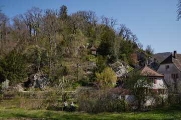 Obraz na płótnie Canvas Ermitage Arlesheim, Landschaftsgarten in einem kleinen malerischen Tal nähe Basel.