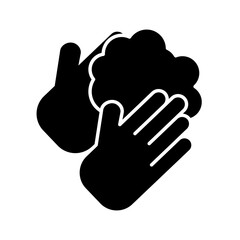 Obraz premium hands washing silhouette style icon