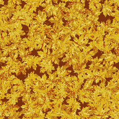 Seamless pattern. Maple leaves painted in autumn shades.
