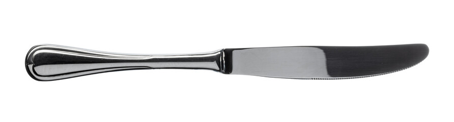 Obraz premium Silver knife cutlery isolated on white background