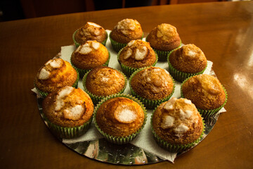Cupcakes on tray