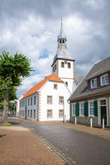 Historic downtown in Hopsten, Münsterland, Germany
