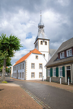 Historic downtown in Hopsten, M&uuml;nsterland, Germany