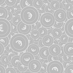 European Union Euro silver coins seamless pattern.