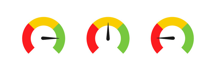 Speedometer set icon color chart. Vector illustration flat