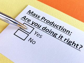 Obraz premium Questionnaire about industry