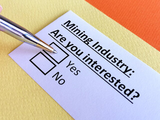 Fototapeta premium Questionnaire about industry