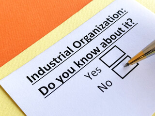 Obraz premium Questionnaire about industry