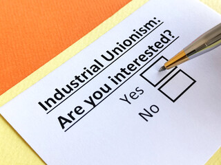 Fototapeta premium Questionnaire about industry