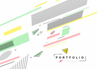 Abstract banner with Portfolio Calligraphic line art text poster with space of your text, vector illustration Design.