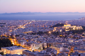 Fototapeta na wymiar Athens panoramic view from Lycabettus hill.