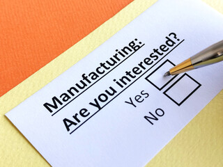 Obraz premium Questionnaire about industry