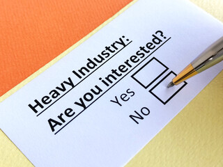 Obraz premium Questionnaire about industry