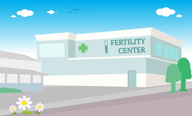 Fertility center hospital vector illustration
