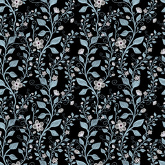 Vintage floral seamless pattern, pencil hand drawn illustration. Vintage floral design for textile, wallpaper or scrapbooking paper.