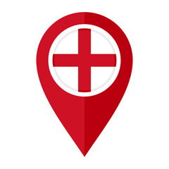 flat map marker icon with england flag