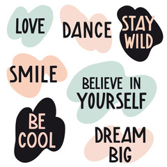 Collection of handwritten slogans or phrases