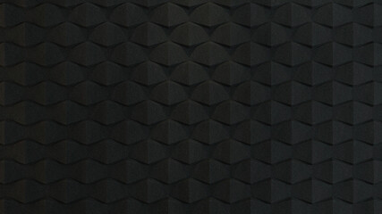 3d rendered black acoustic foam wall - obrazy, fototapety, plakaty