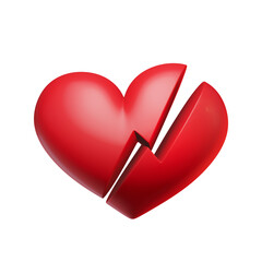 3d rendered broken heart icon