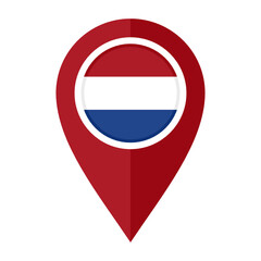Obraz premium flat map marker icon with netherlands flag isolated on white background 