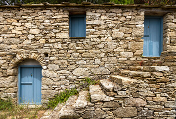 Fototapeta na wymiar Typical traditional house in Ikaria island, northern Aegean sea, Greece.