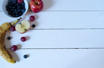 Fototapeta na wymiar berries on a wooden table