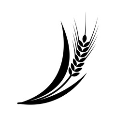 Symbols. for logo design Wheat. Agriculture, corn, barley, stalks, organic plants, bread, food, natural harvest, vector illustration on white