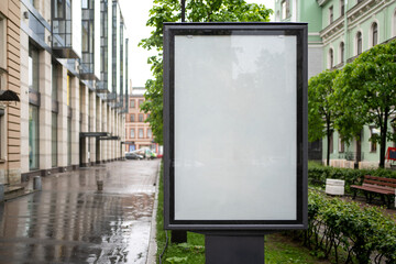 Blank mock up vertical billboard street poster