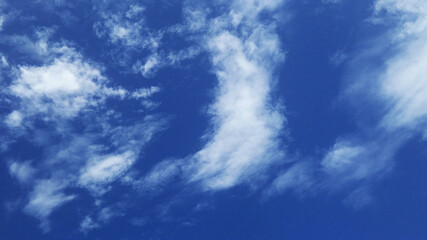 The blue sky and white clouds