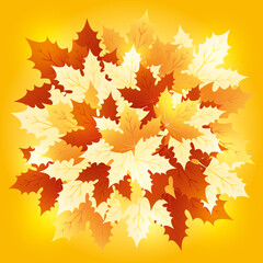 Naklejka na ściany i meble Autumn leaves background, banner. Vector illustration