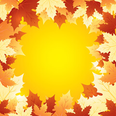 Autumn leaves background, banner. Vector illustration
