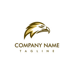 Golden eagle logo design template. Awesome a golden eagle logo. A golden eagle lineart logotype.
