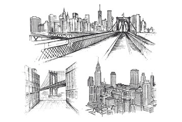 New York sketch Vector illustration	