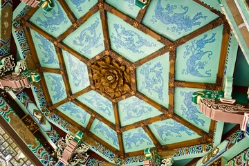 The Chinese design of the roof.