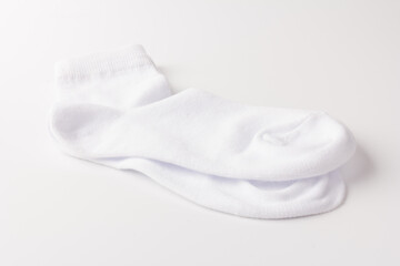 White cotton socks isolated on white background