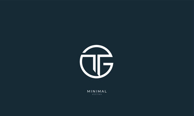 Alphabet letters icon logo GT or TG