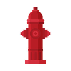 Red Fire Hydrant, Firefighting Equipment Flat Style Vector Illustration on White Background