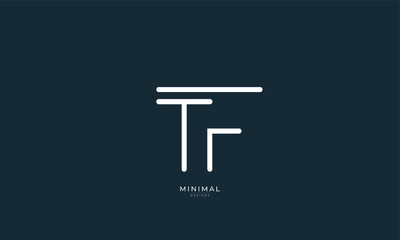 Alphabet letters icon logo TF
