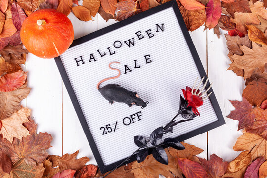 Autumn halloween sale concept 25% off