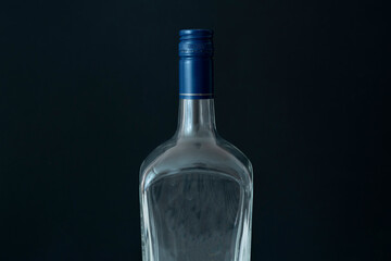 simple glass bottle for alcohol mockup, isolated