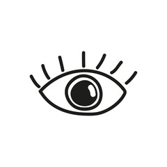 Doodle eye vector icon. Hand drawn design element.