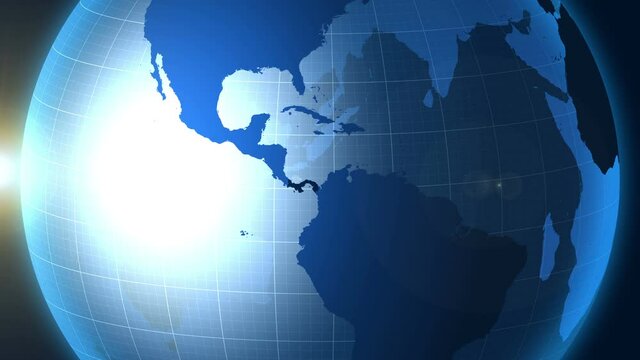 Panama. Zooming into Panama on the globe.