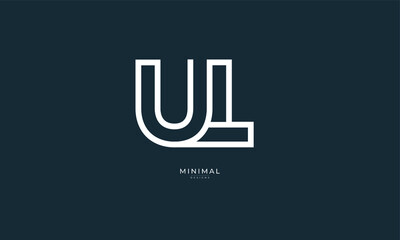 Alphabet letters icon logo UL