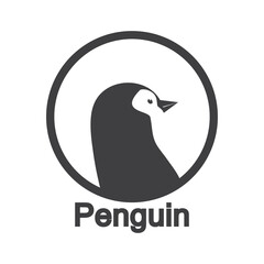 Cute  Penguins animal logo vector