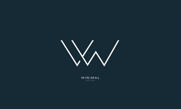 Alphabet letters icon logo VW