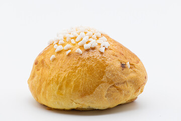 Sweet bread on white background 
